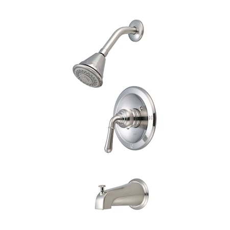 Single Handle Tub/Shower Trim Set, Wallmount, Brushed Nickel